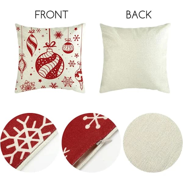 Christmas Pillowcase Square Pillowcase Snowflake Pillowcase Christmas Tree Pillowcase - 18 x 18 inches (BT)