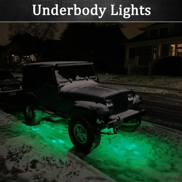 10-pakning LED-steinlys, stripelys, hjulhuslys, underglød LED-lys for lastebiler, golfbiler, Jeep Wrangler