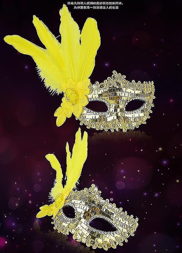 Mardi Gras-mask, fjäderögonmask för Halloween