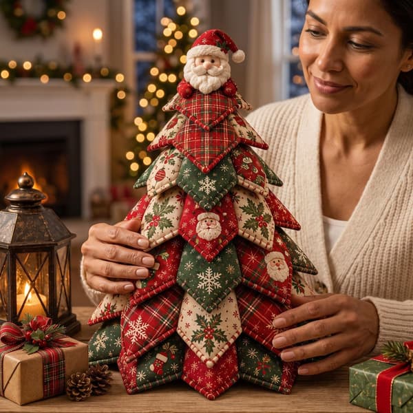 DIY Halloween Quilted Fabric Tree Kit, 3D Sewing Craft Halloween Tree (L) L L