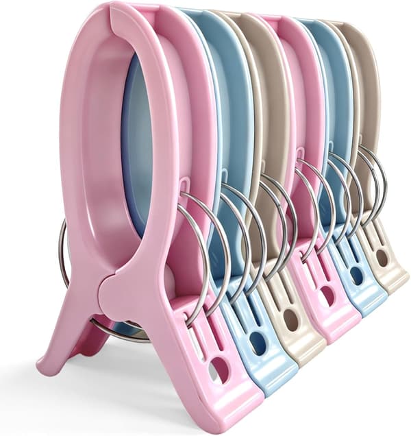Large Beach Towel Clips, Heavy Duty Durable Large Clothes Pegs, Non-slip Large