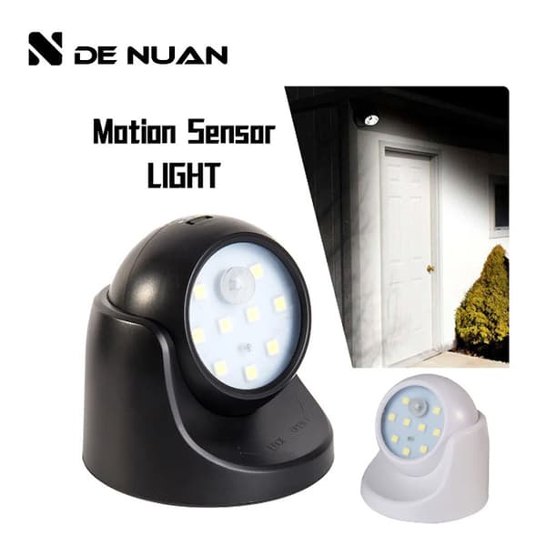 Human Body Motion Sensing Lamp, 360-Degree Rotating Lighting, Unique Design, Rechargeable, Light-Controlled.