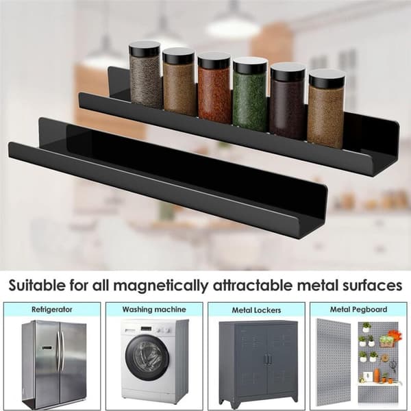 Wall-mounted storage shelf self-adhesive punch-free wall bedroom partition storage shelves shelf black