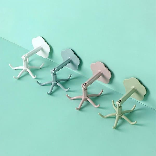 High-Quality Hooks Storage Cabinet Bathroom Office Strong Adhesion Tools. (Green)(4pcs)