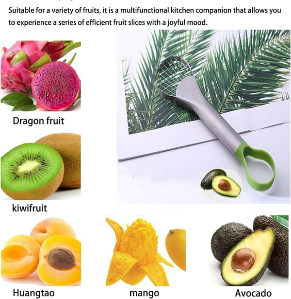 Avocado Cutter in Stainless Steel, Avocado Slicer, Avocado Kitchen Tool for Avocado Kiwi