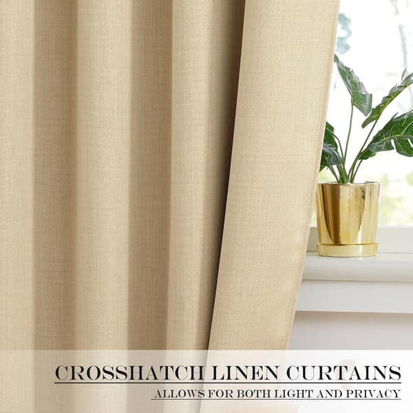 Short Curtains for Small Windows with Rod Pocket - Thermal Insulated - 1 Panel (Oatmeal, 64 x 183 cm)