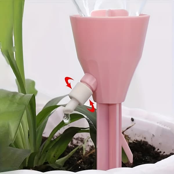 20-piece Automatic Plant Drip Irrigation Kit, Adjustable Water Flow, Indoor Garden Plants, Compatible with Standard Bottles, White White