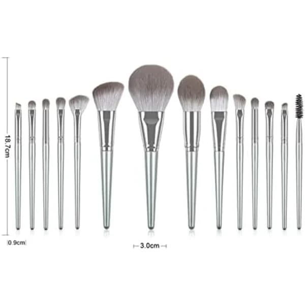 Makeupbørster 14 stk Makeupbørstesæt Kosmetiske Makeupbørsteværktøjer Puder Foundation Rouge Ansigtskontur Øjenskygge Øjenbryn Øjenvipper