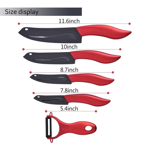 Ceramic Knife, Kitchen Knife Chef Knife Set 5 Pieces Multifunctional Ceramic Knife Made of 4 Cer