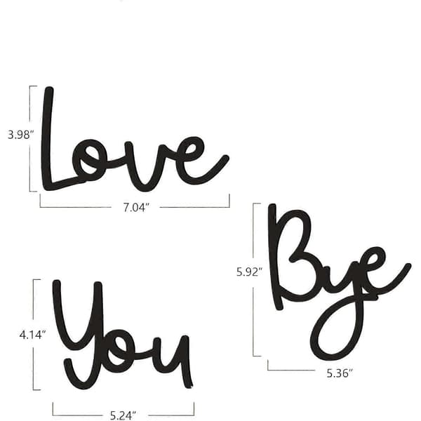 Love You Bye Träskylt, Modern Bohemisk Heminredning, Svart