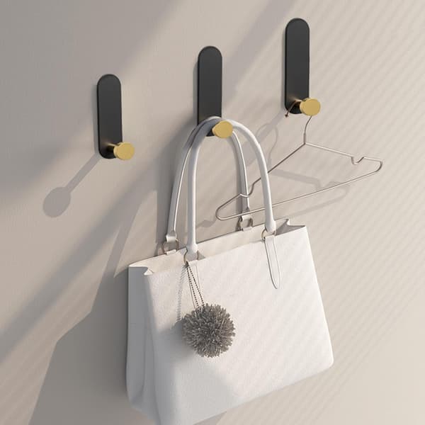 Hooks Duty, Metal Hooks for Wall, Bathroom Towel Hooks Sticky Hooks for Hanging Bathrobe, Clothes, Keys, Waterproof and Rustproof, 6-Pack