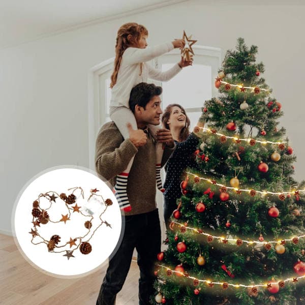 Pine Cone String Lights, Christmas Garland with Lights, LED String Lights for Christmas Tree, Garden, Home Decoration