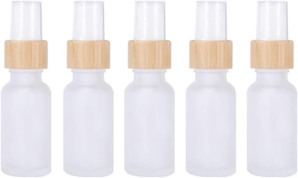 5 stk 20 ml parfymeflasker i tre, små påfyllbare reisebeholdere for menn og kvinner