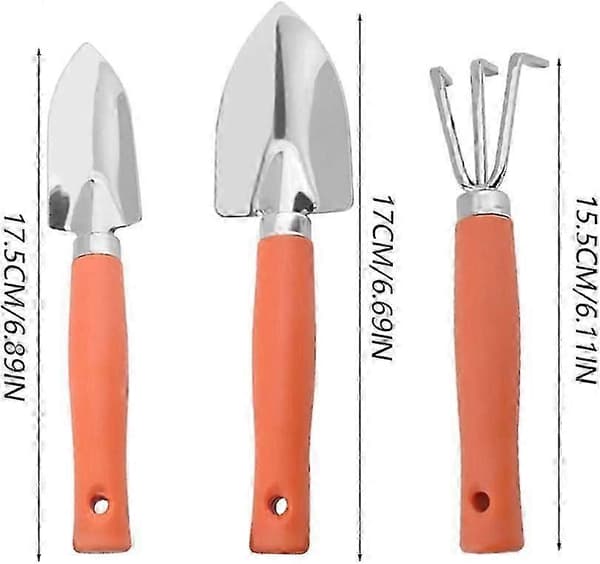 3-piece mini garden set, mini garden tools, plant tool set, with handle