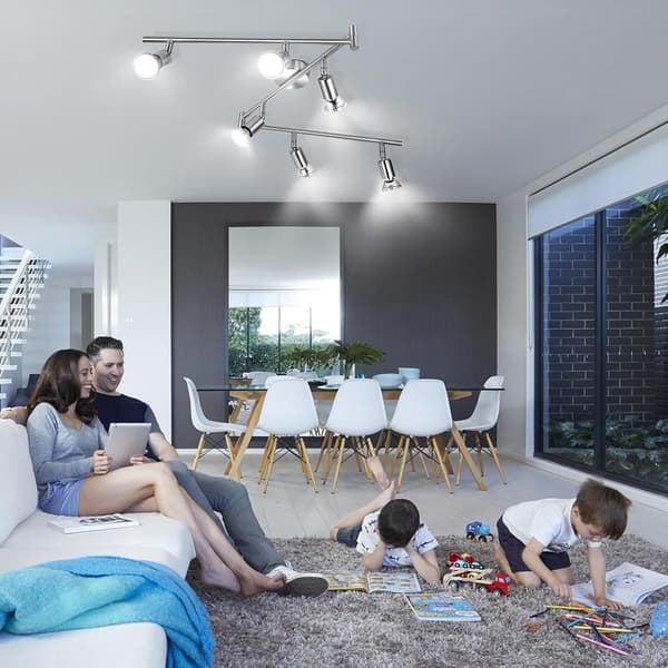 Ceiling Light with 6 Adjustable LED Spotlights, Rotatable Ceiling Lamps, No Gu10 Bulb Included, Ceiling Lighting