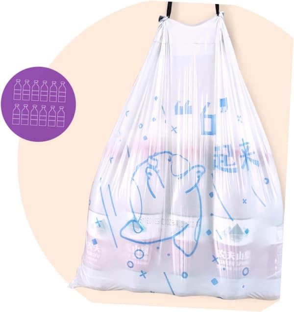 69 Pcs High-Strength Kitchen Trash Bags with Drawstring, 50x55 cm Thick Trash Bags Suitable