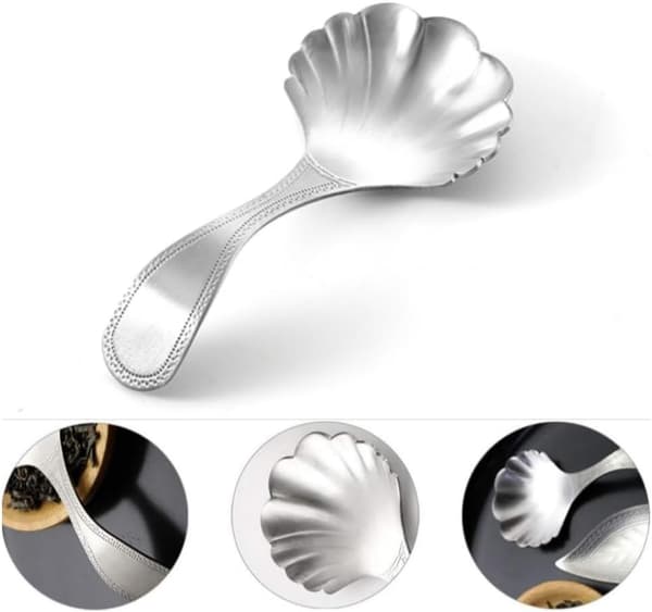 2 stk. kaffeskeer i rustfrit stål, teskeer, kreative muslingeformede kaffeskeer til kaffebønner, te, sukker, mel, suppe
