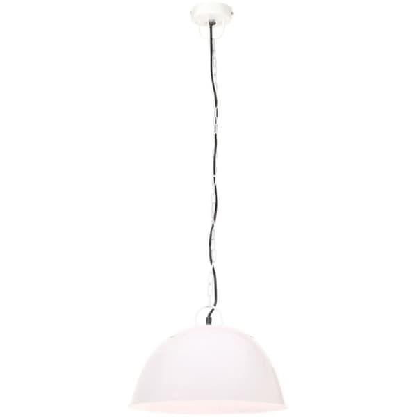 Pendellampe vintage industriel stil 25 W hvid rund 41 cm E27