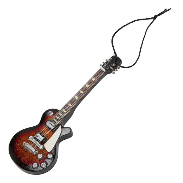 Miniatyr elektrisk gitarrmodell utsökt trägitarr prydnad för musikfestival bröllopsfest dekoration