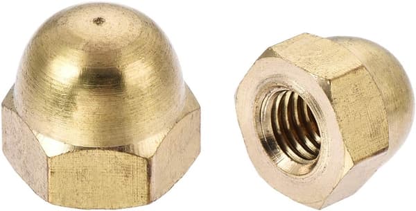 Hex Nuts - 6 Pieces M3 Dome Nuts Brass Hex Decorative Cap Nuts for Screws and Bolts Brass M3 M3