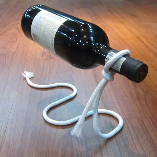 Hanging Rope Wine Rack, Floating Illusion Wine Rack/Bottle Holder, Novelty Gift for Kitchen and Home Decor.