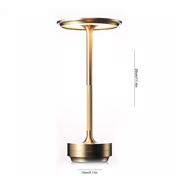 Trådløs bordlampe dimbar metall oppladbar gull