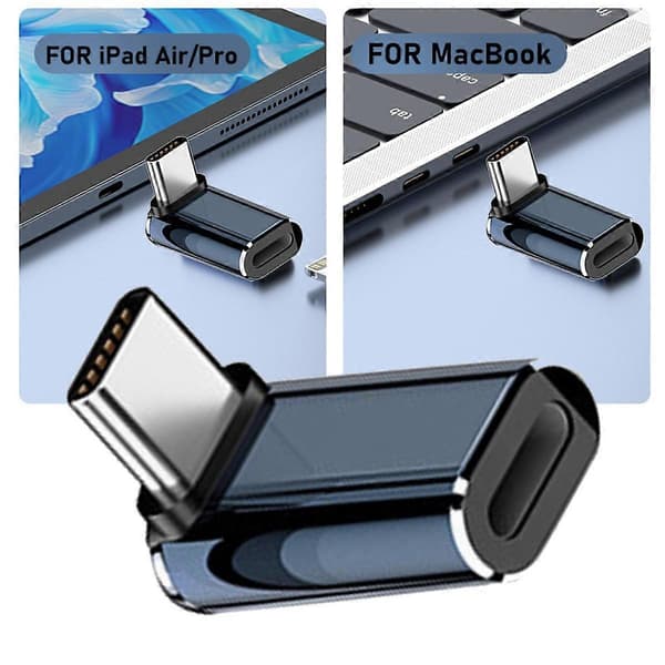 U2-058-LT018 Op Ned Vinklet Design USB-C Han til 8Pin Hun Konverter Adapter Understøtter 480Mbps