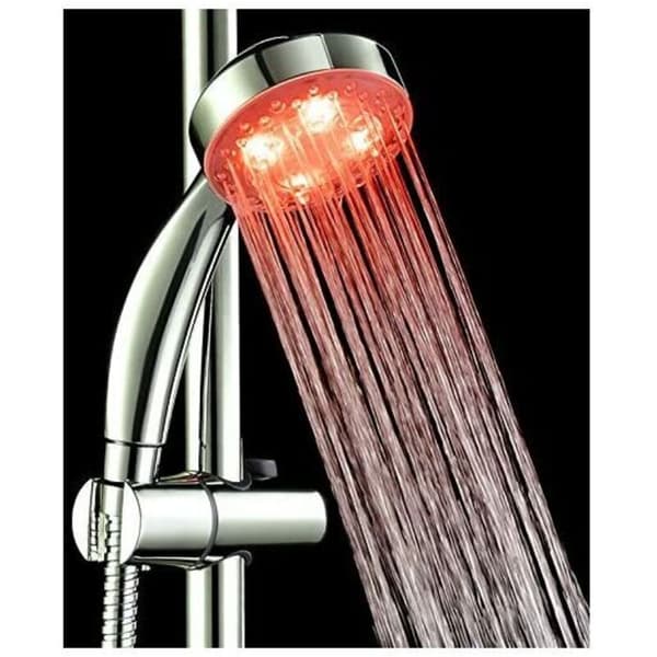 LED-brusehoved med farveskift, 7 farver håndbruser LED-brusehoved badeværelsesbrusehoved, LED-brusehoved højtryksvandbesparende spray KLB