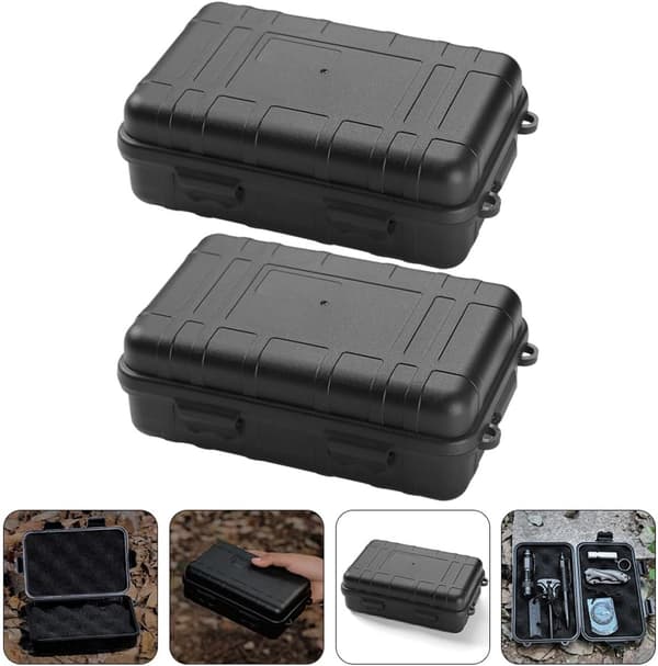 Survival Storage Container Set 2st Vattentät Stötsäker Verktygsorganisatörslåda