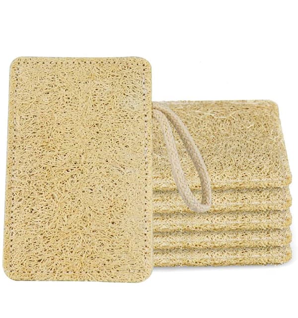 6 stk. Loofah-svampe Genanvendelige Vaskesvampe til Vask med Prop