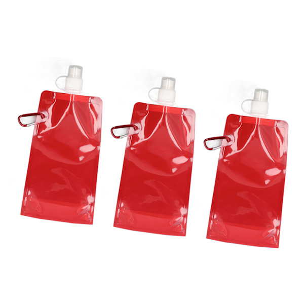3ST Vattenbehållare Väska PVC Utomhusvikbar vattenpåse för Sport Camping Ridning Röd