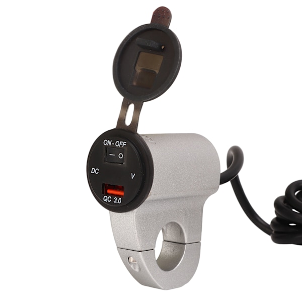 Motorcykel USB-laddare Vattentät 12V Strömadapter Digital Display Spänning med Switch