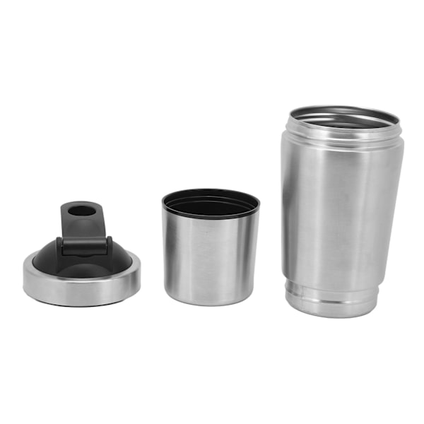 Protein Shaker flaske med skala Bærbar rustfritt stål dobbeltseksjon shaker flaske for treningselskere tenåringer