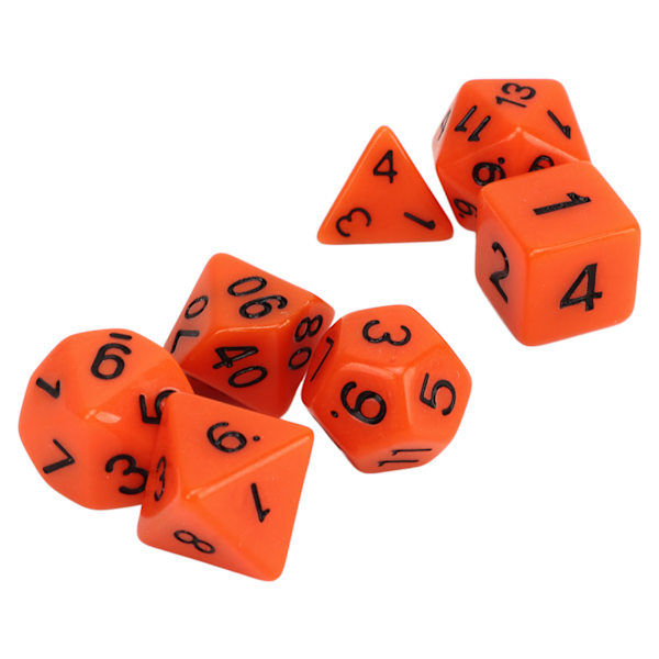 21st polyedrisk tärningsset enfärgad plast antioxidation Pedagogisk rollspelstärning för Game Orange