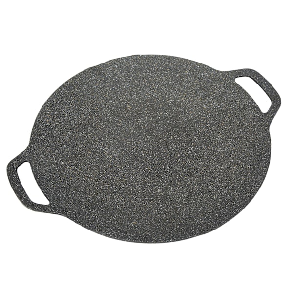Koreansk Grillpanna med Non Stick 6-lagers beläggning Rund BBQ Grillpanna för inomhusmatlagning utomhus Svart 30cm/11,8in