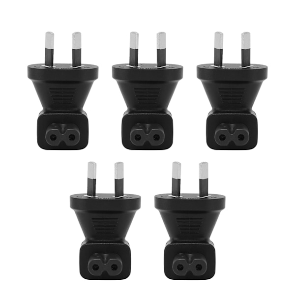 5 stk. AU Stik til IEC320 C7 Konverter 90 Graders 2-benet Strømstik Adapter til Laptop Strømadaptere AU Stik 100‑250V