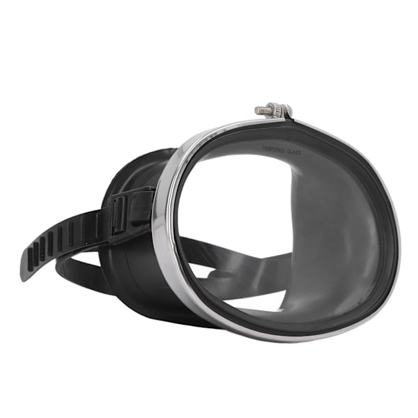 Gratis dykarglasögon HD härdat glas PVC oval form Anti-dimma Enkellins Scuba Goggles for Fisherman Black L