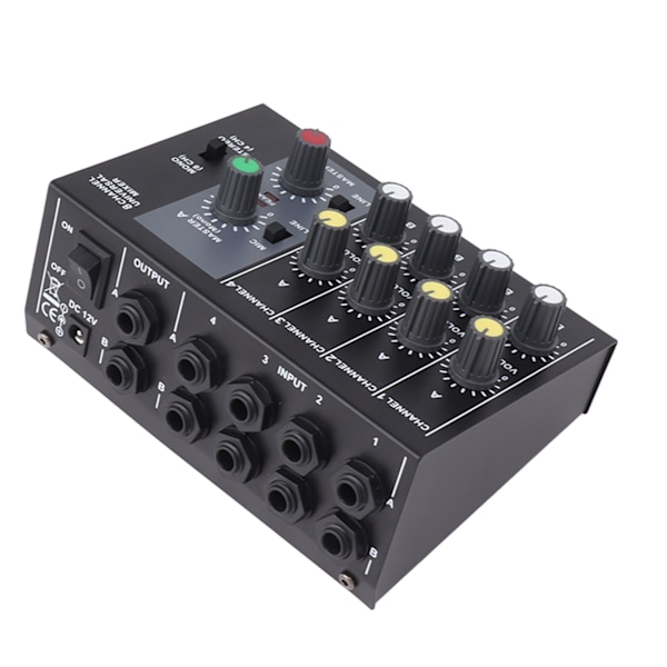 Mini Lydmixer 8 Ind 2 Ud 4 Kanal Stereo og 8 Kanal Mono Mikrofon Linjemixer til Studie Scene Små Klubber Bar 100 til 240V EU-stik