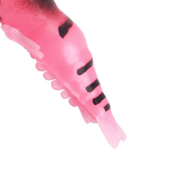 10st konstgjorda räkor fiskebete PVC med krokfiske lockar Räkor för fiskeentusiaster Rosa