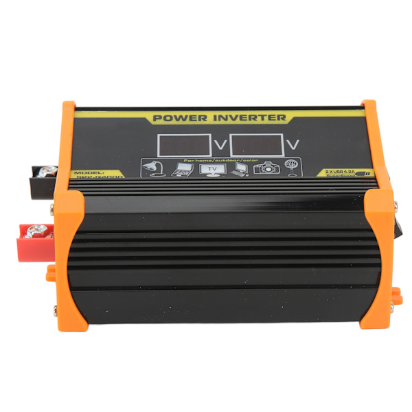 Modifisert sinusbølgeomformer 300W bilstrømomformer DC 12V til 220V AC-omformer med dobbel USB-spenningsskjerm Svart