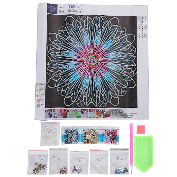 Flower Diamond Painting Kit - DIY Rhinestones Bilddekoration (30 x 30 cm)