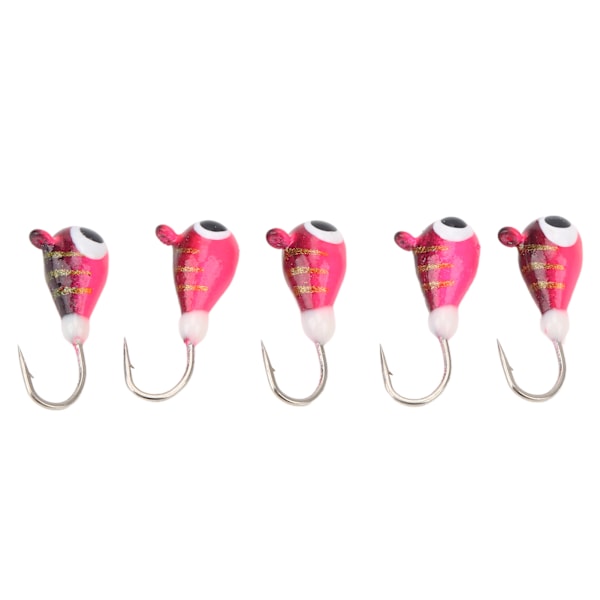5 stk. Vinterisfiskeri Jigs Kit til basaborre Crappie Micro Isfiskekroge lokker 4MM