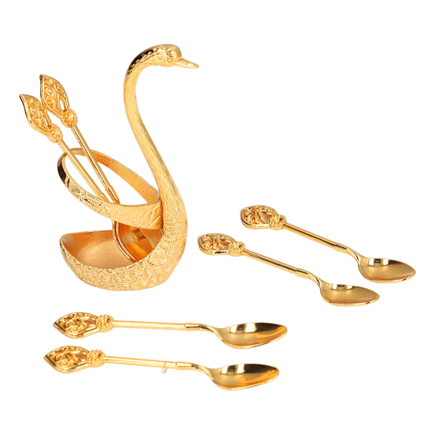 Elegant Svan Kaffe Skeholder - Guld