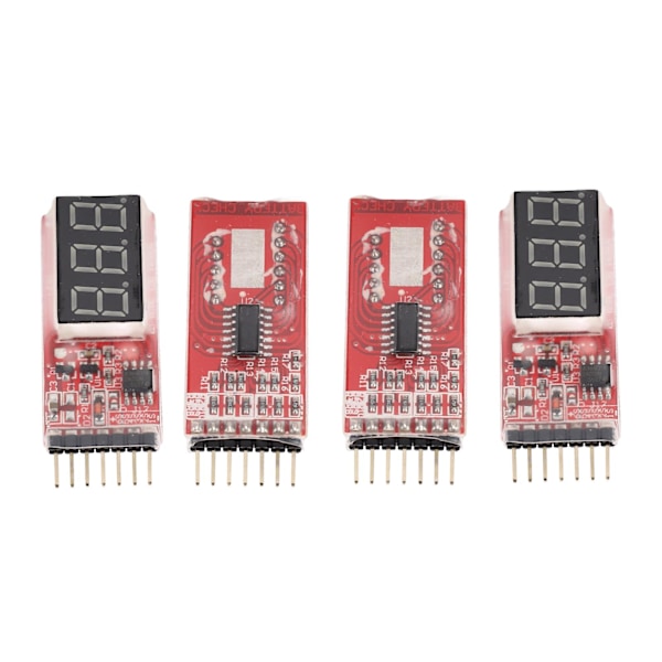 4st batterimonitor Batterispänningsmätare Digital batterikapacitetsindikator för 7.4V-22.2V 2S-6S litiumbatteri
