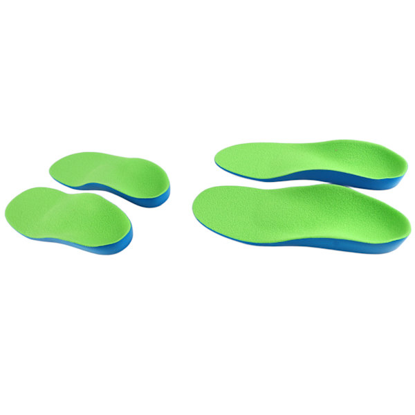 2 par Ortotic Cushioning Arch Support Shoe Insoles PU Foaming Shoe Insoles for Herr Dam 24cm 38 Storlek Blågrön