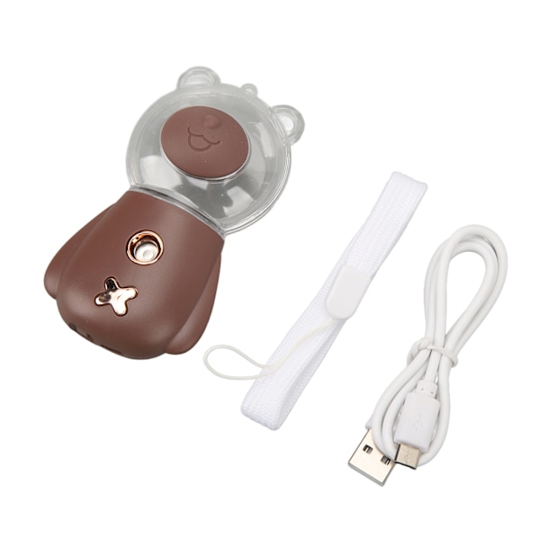 Nano Mist Sprayer Söpö Karhun Muoto 300ML USB Ilmankostutin Ihoa Kosteuttava Kasvojen Suihkutin Ajastimella Ruskea