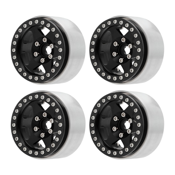 4 stk. 1,9 tommer hjulnav Aluminiumlegering Beadlock Hjulnav Tilbehør til Axial SCX10 90046 AXI 03007 til REDCAT MST 1/10 RC Bil Sort