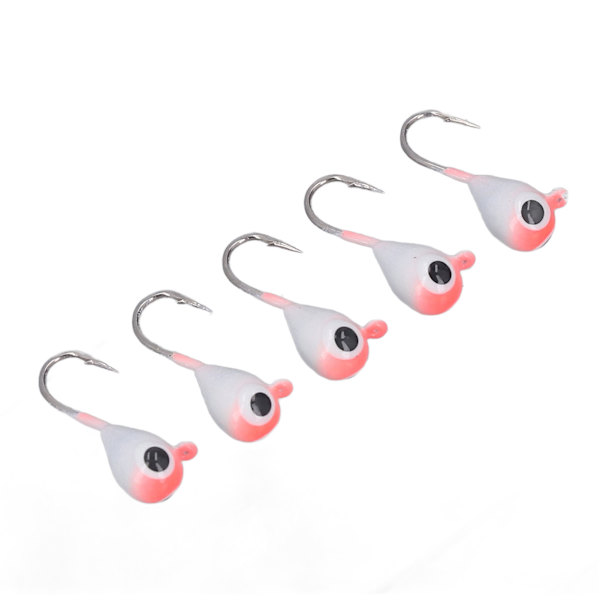 5 ST Isfiske Jigs Kit Udendørs Isfiske Aborre Kroge Vinterfiskedrag Rosa 5MM