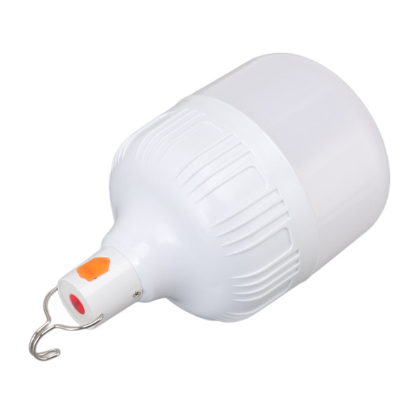 Utomhus LED USB Uppladdningsbar glödlampa 120W Bärbar nödlampa med krok för nattmarknadsstånd Strömavbrott i hushållet
