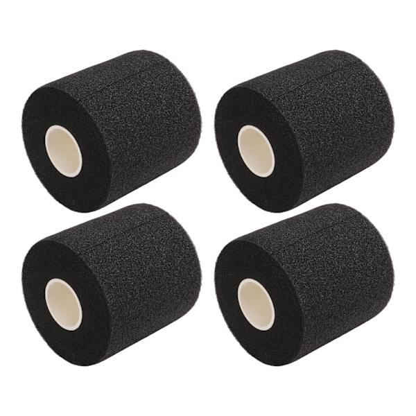 4 stk. Fitness Bandage PU Svamp Elasticitet God åndbarhed Atletisk Wrap til Fitness Fodbold Sort
